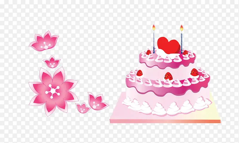 粉色梦幻花朵蛋糕
