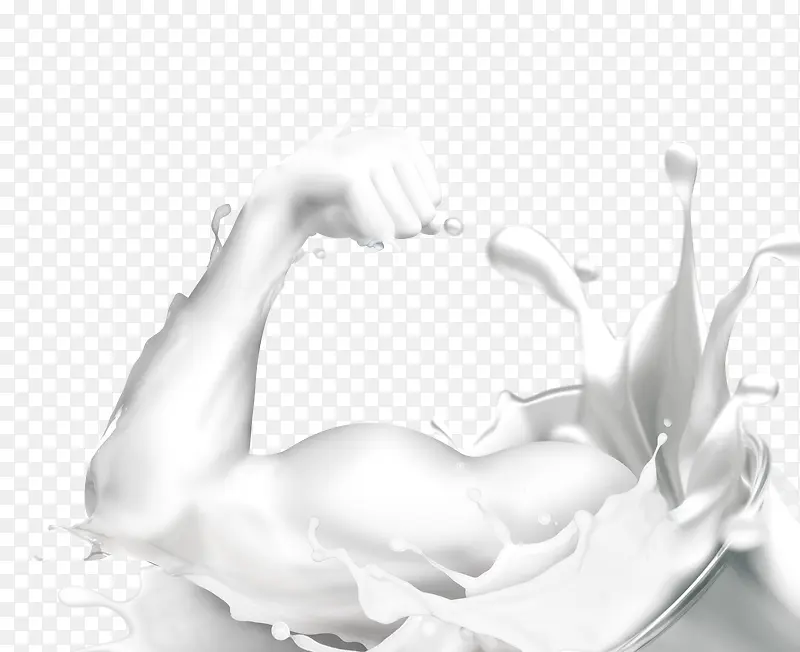 白色牛奶手臂