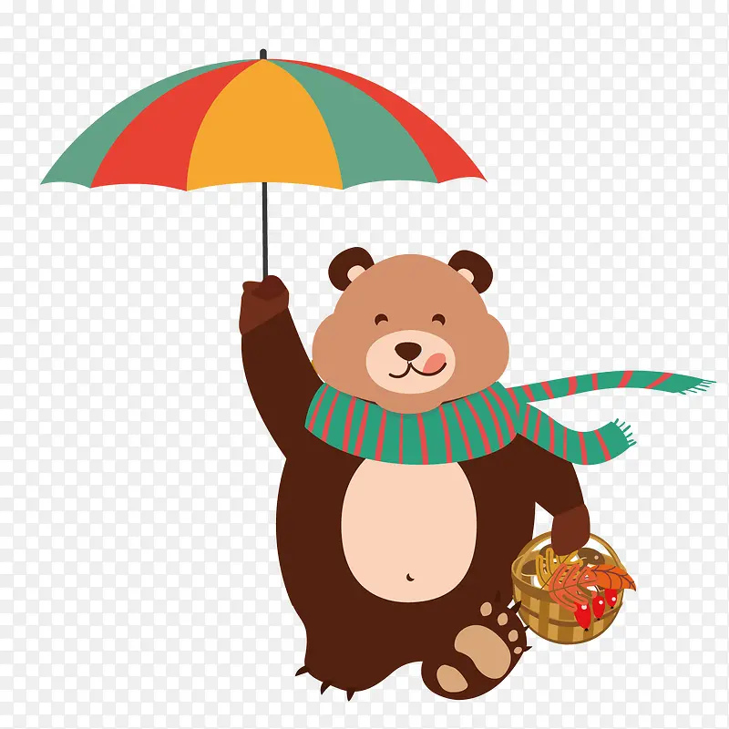 撑伞的小熊