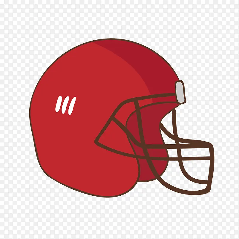 矢量卡通手绘橄榄球运动防护头盔
