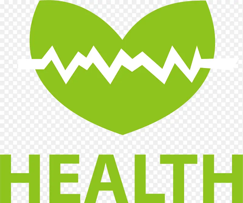矢量图水彩绿色健康图标