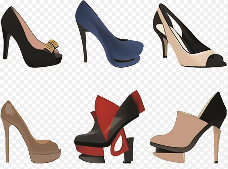 时尚的女性的鞋子矢量素材