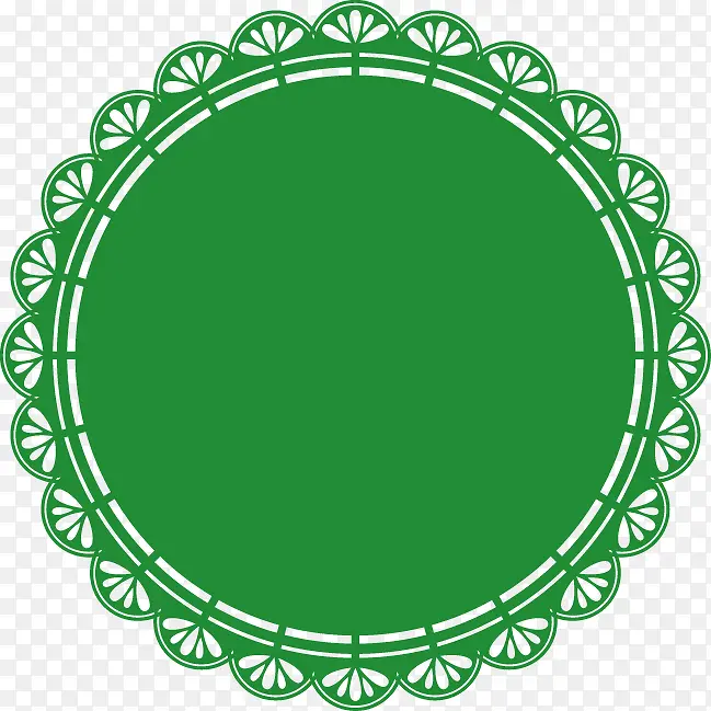 绿色圆形花边图案