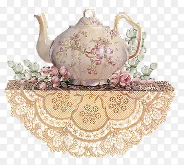 茶壶欧式蕾丝桌布