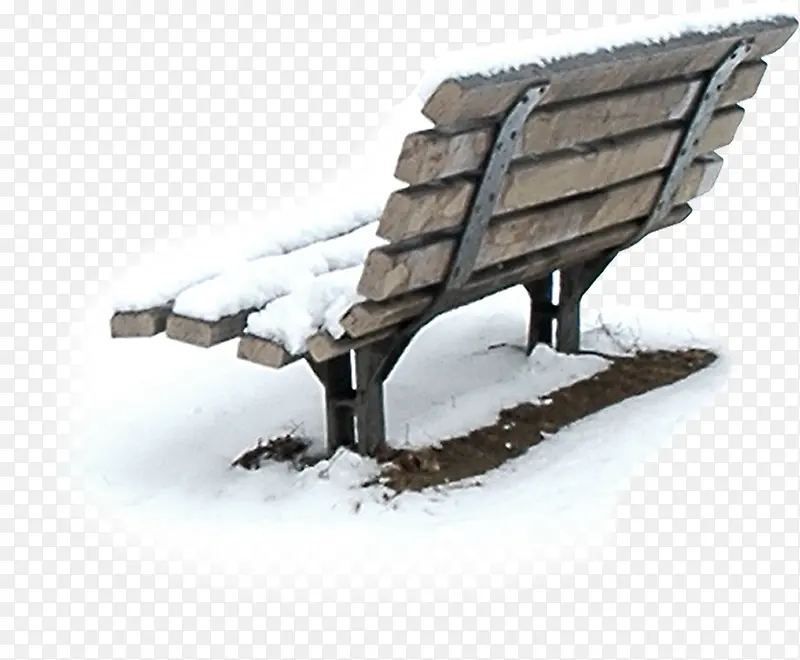 雪里的长凳子