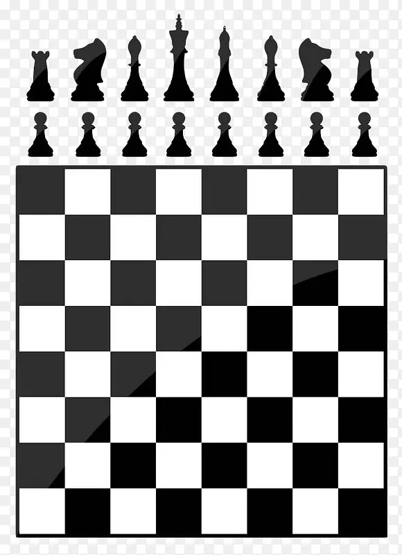 黑白手绘国际象棋盘