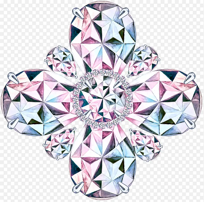 钻石花朵形