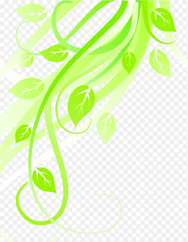 创意花卉绿叶缠绕