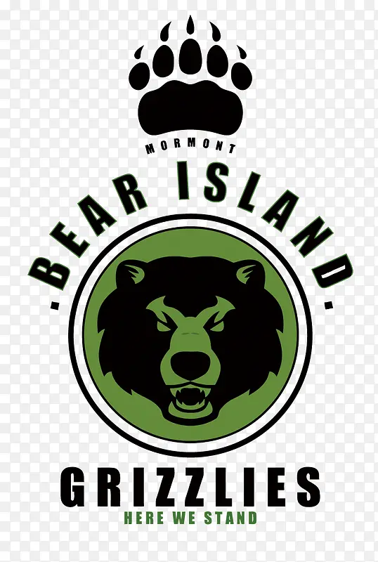 矢量绿色熊头标志