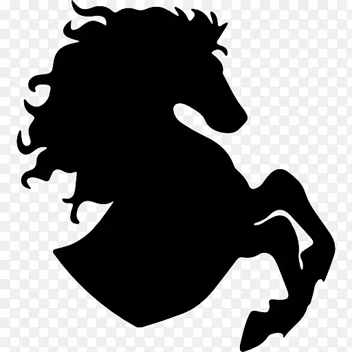 马与创意发型抬脚右侧视图图标