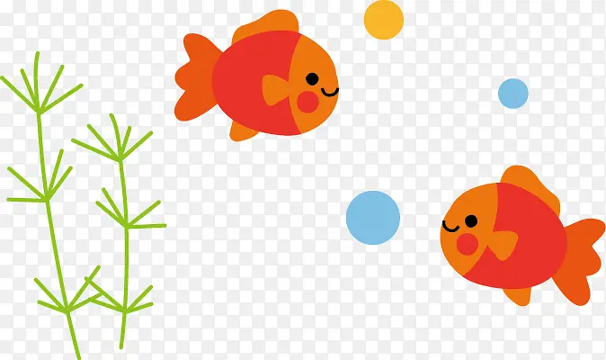 彩绘效果在水底的小金鱼