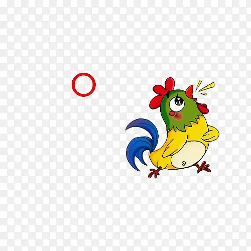 卡通公鸡元音插图