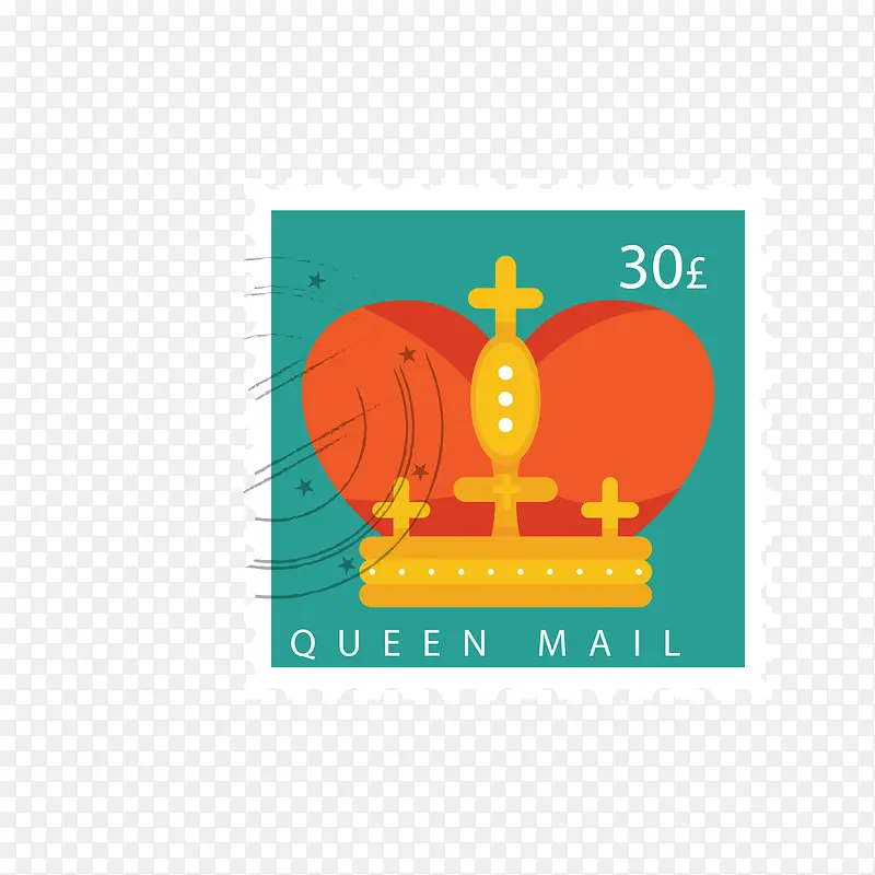 红黄色皇冠邮票