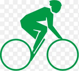 绿色骑单车运动员简笔画