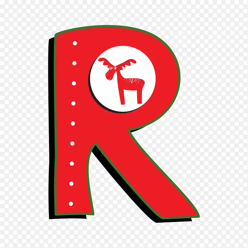 圣诞英文字母R