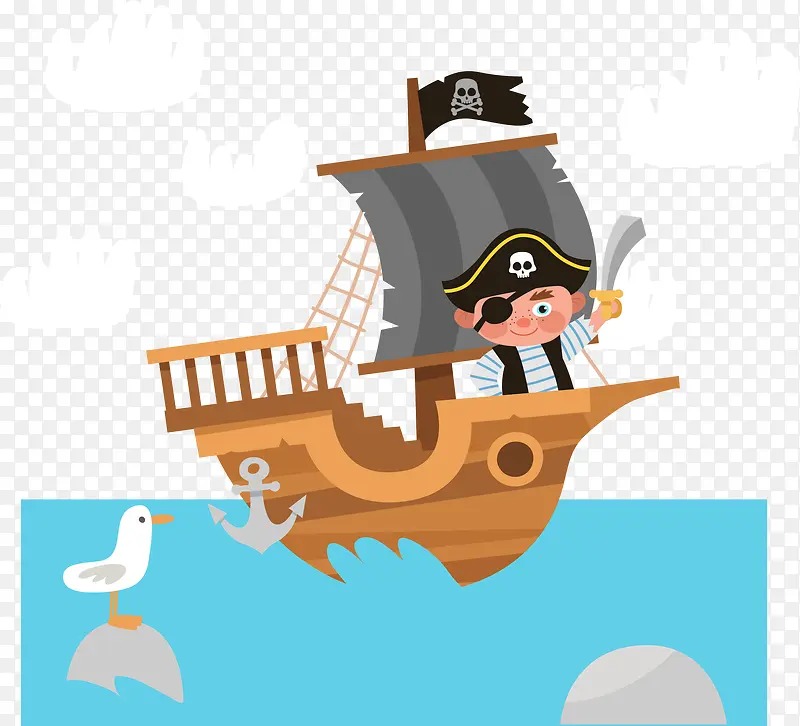 海上航行的海盗船