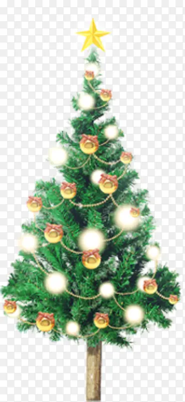 挂满灯的圣诞树