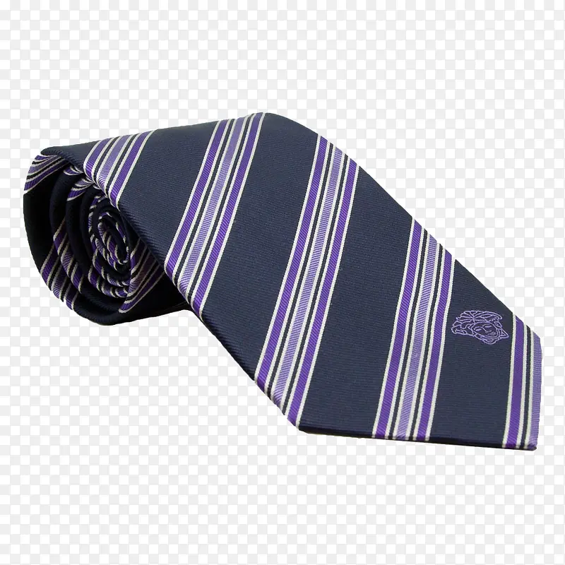 男士蓝紫色真丝条纹领带