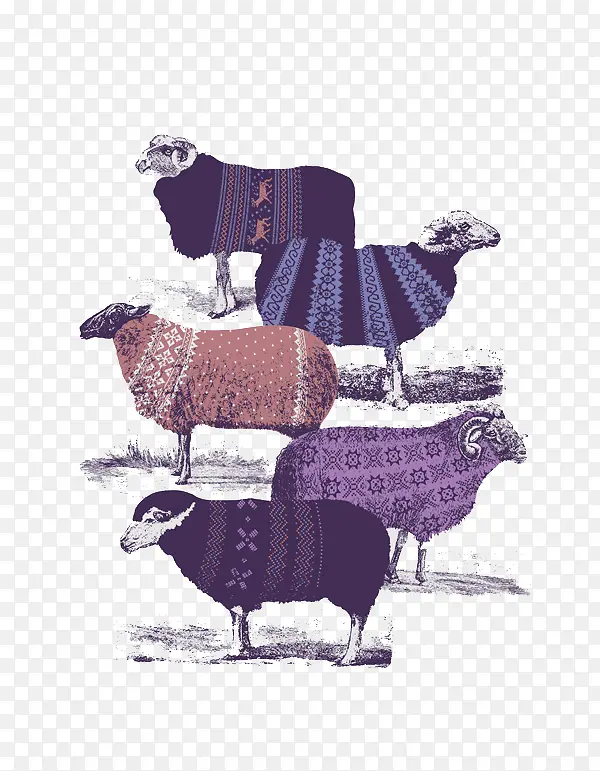 创意图案羊群