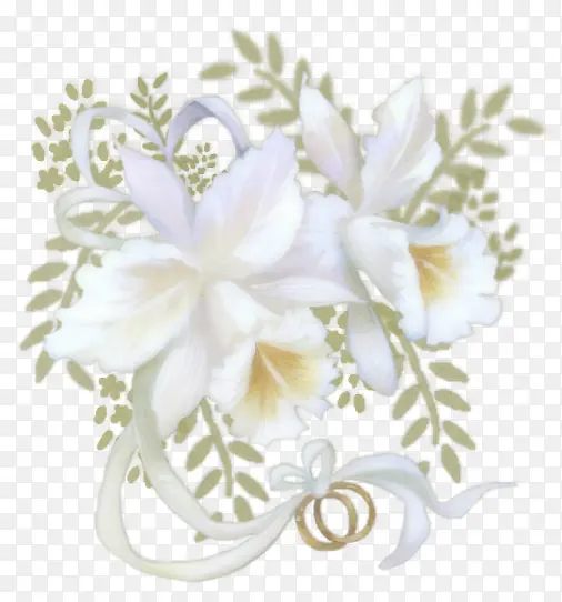 白色花朵丝带装饰