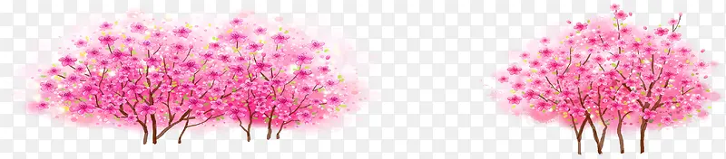 春季桃花水彩画素材