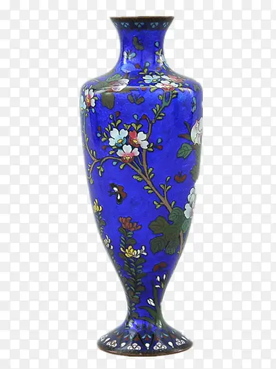 蓝色雕花家居花瓶