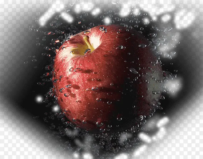 红色新鲜苹果海报背景
