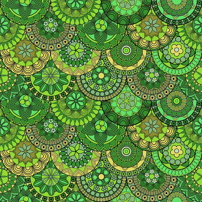 绿色圆形图案