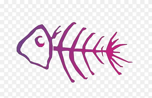 紫色鱼骨简笔画