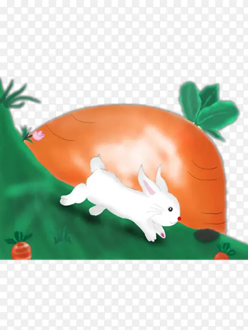 手绘兔子和萝卜