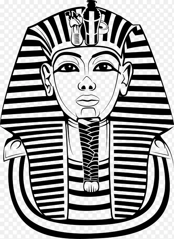 埃及法老人面像矢量图