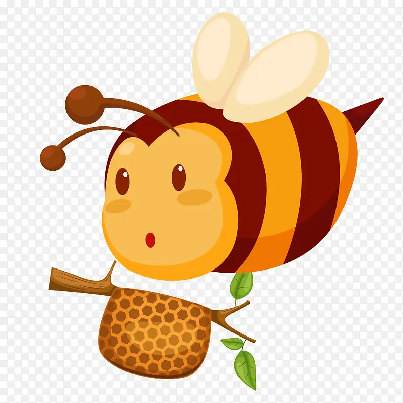 彩色卡通蜜蜂采蜜