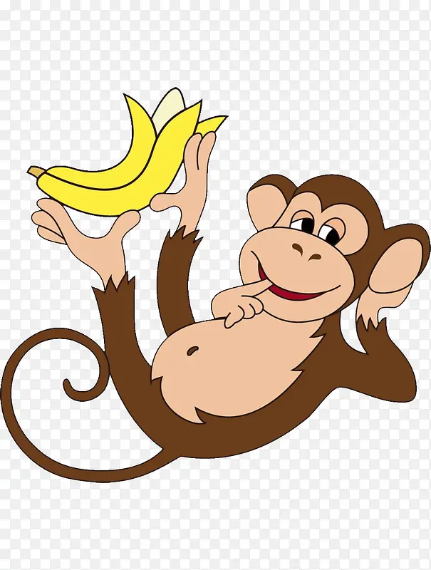 享受的猴子香蕉