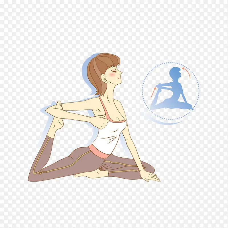 瑜伽健身卡通女孩