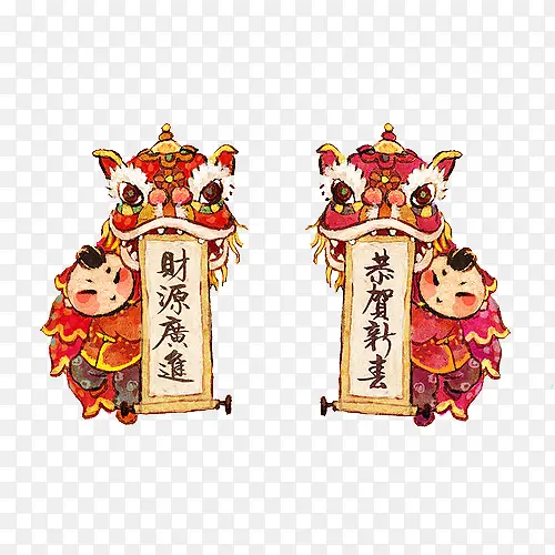 传统舞狮子PNG图片素材下载_图片编号9649915-PNG素材网