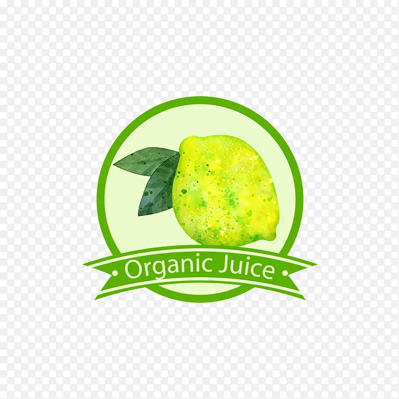 绿色柠檬水果汁标签