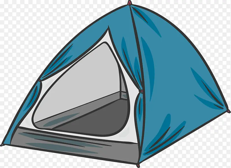 蓝色三角帐篷
