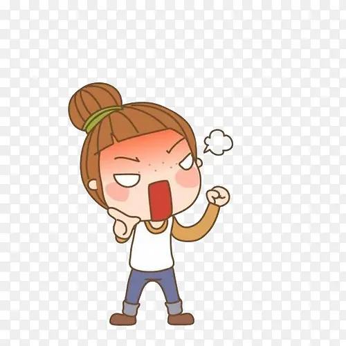 女孩气愤抓狂表情PNG图片素材下载_图片编号9650682-PNG素材网