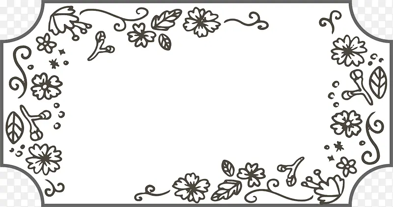 手绘多四边形花朵标题框
