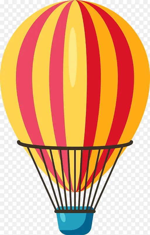 扁平化条纹热气球
