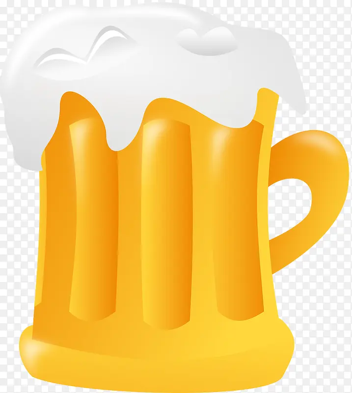 黄色的啤酒杯