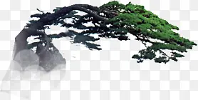 松树假山景观海报