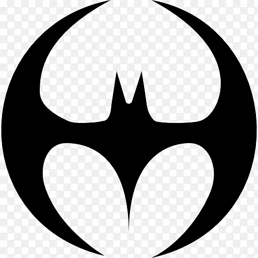 黑蝙蝠的轮廓形状与机翼形成一圈图标