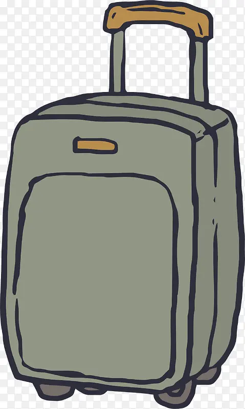 灰色手绘行李箱