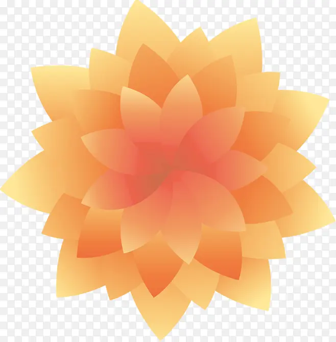 创意荷花橙色花卉形状