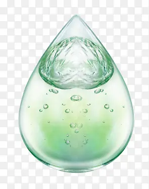 透明清澈绿色水滴