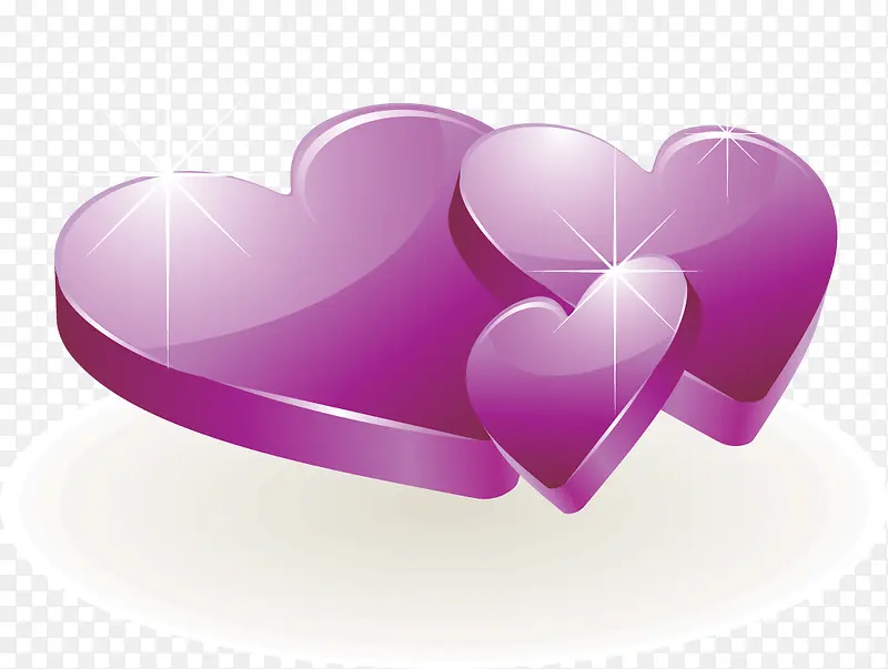 3D紫色心形图案