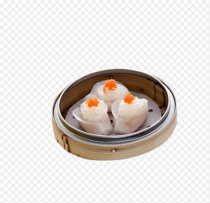 实物蒸笼虾饺