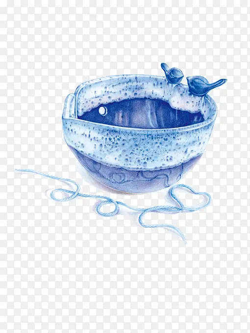 蓝色玻璃碗