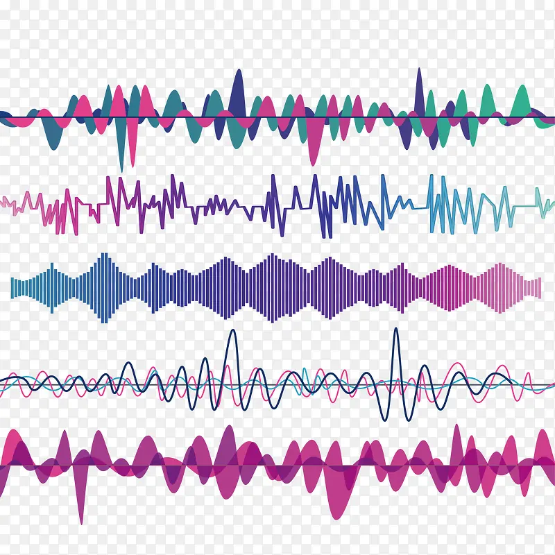 矢量彩色波浪线
